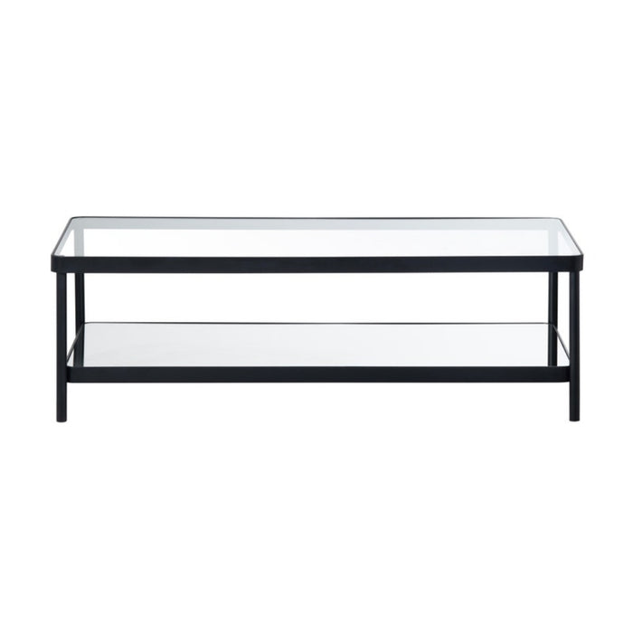 Glass Top Black Metal Coffee Table