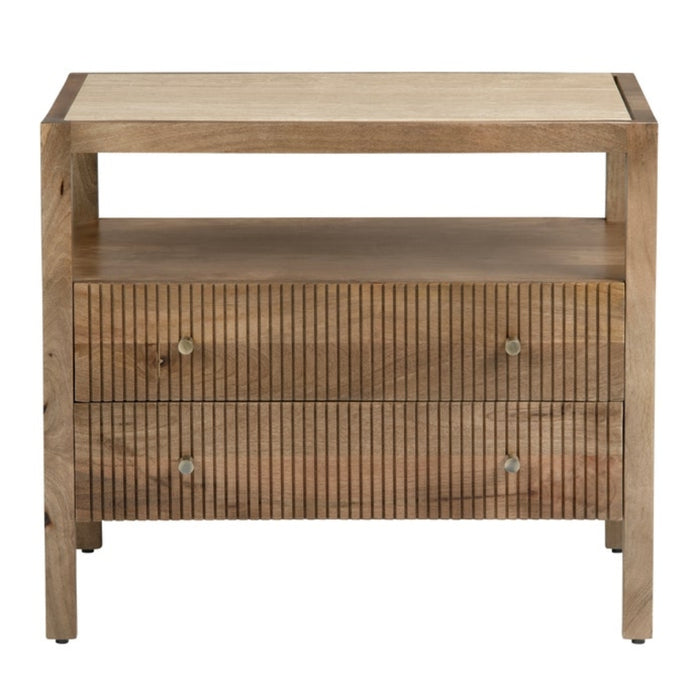 Natural Reeded Drawer Side Chest