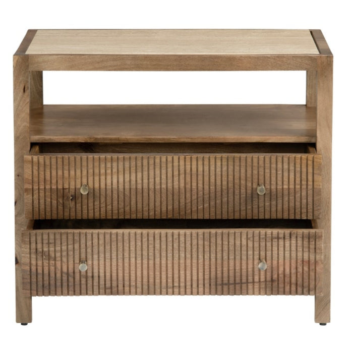 Natural Reeded Drawer Side Chest