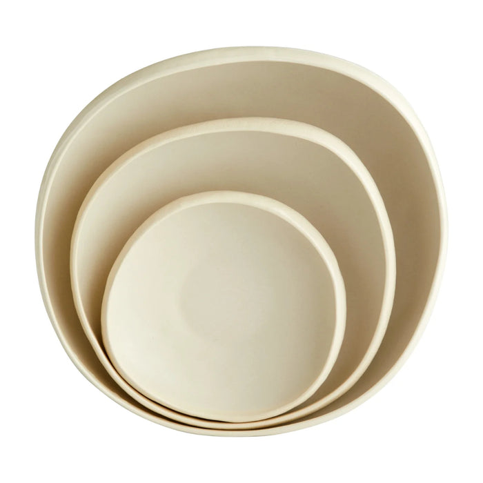 Irregular Large Round White Bowl