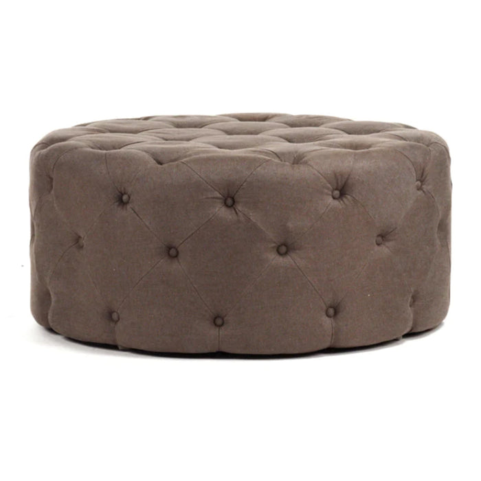 Traditional Glam Round Tufted Ottoman