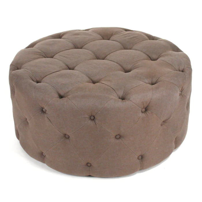 Traditional Glam Round Tufted Ottoman