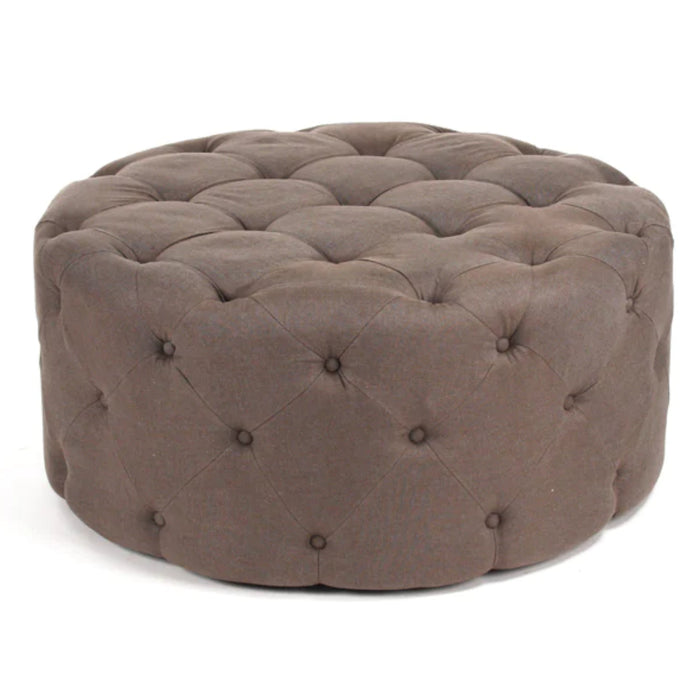 Traditional Glam Round Tufted Ottoman