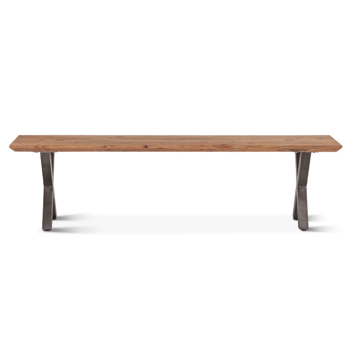 Mid-Century Modern Smoked Bench