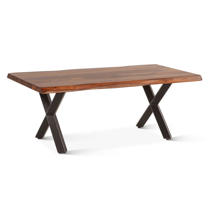 Natural Sheesham Wood and Iron Coffee Table