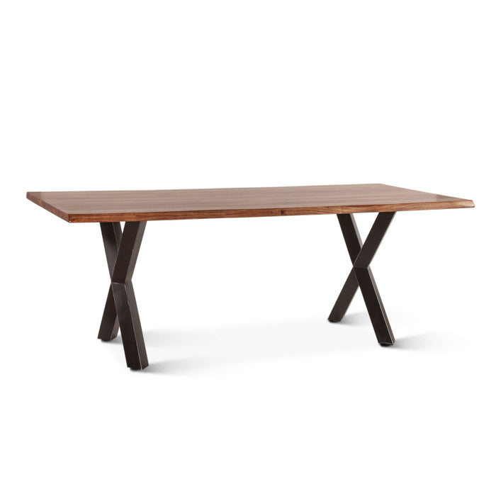 Natural Sheesham Wood and Iron Dining Table