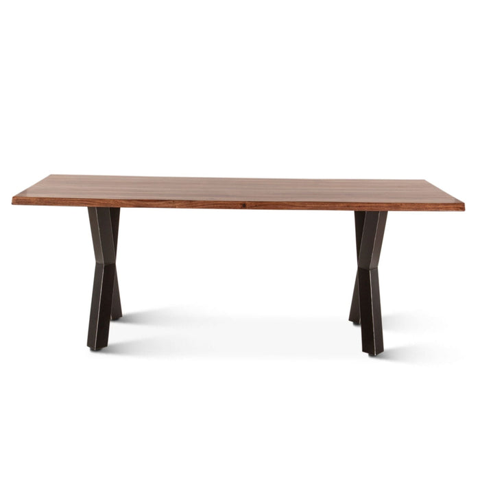 Natural Sheesham Wood and Iron Dining Table