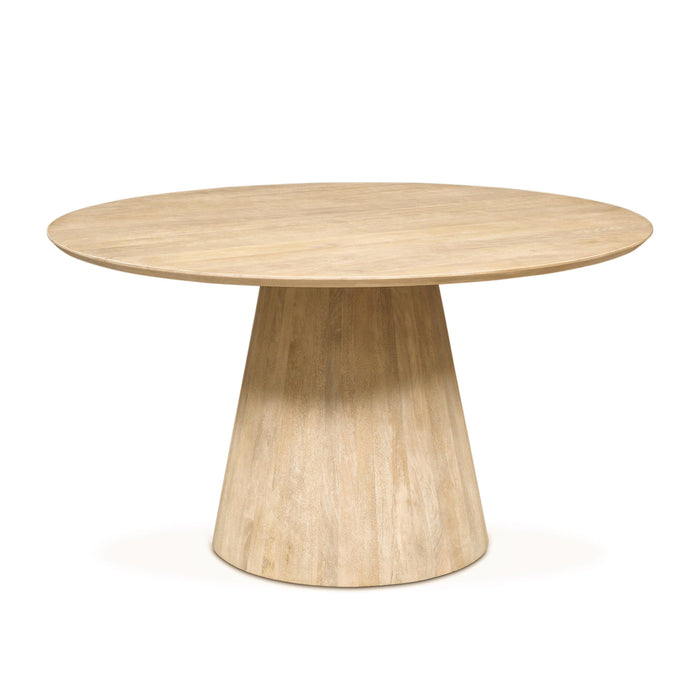 Natural Modern Wide Pedestal Based Table