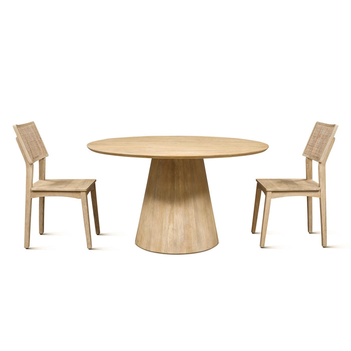 Natural Modern Wide Pedestal Based Table