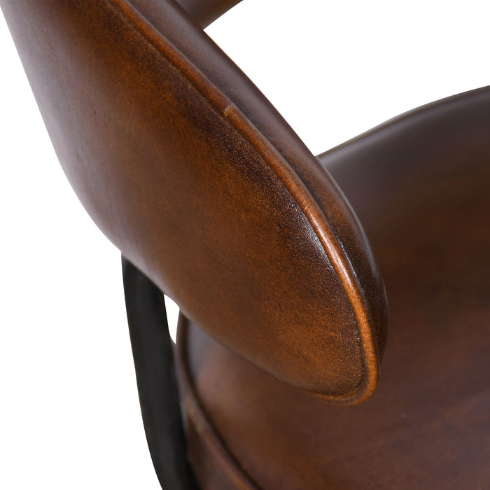 Leather Chestnut Dining Chair