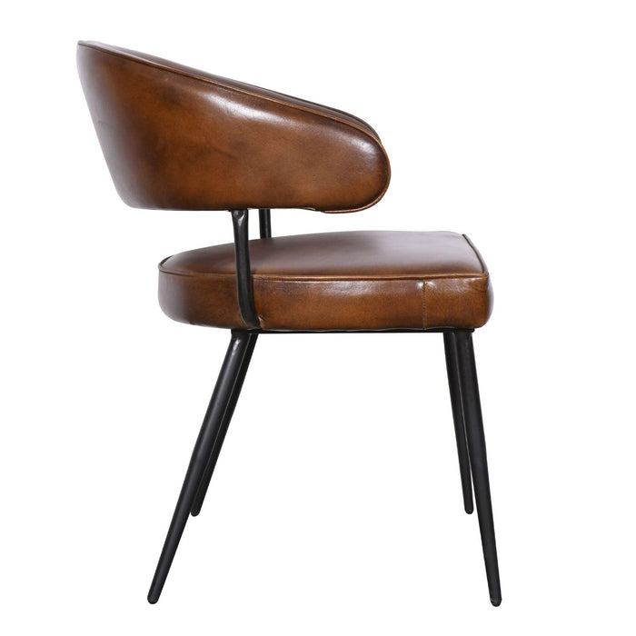 Leather Chestnut Dining Chair