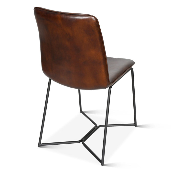 Mid-Century Chestnut Leather Dining Chair