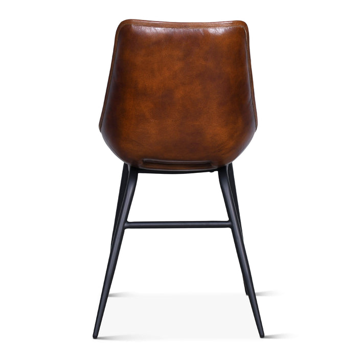 Upholstered Chestnut Leather Dining Chair