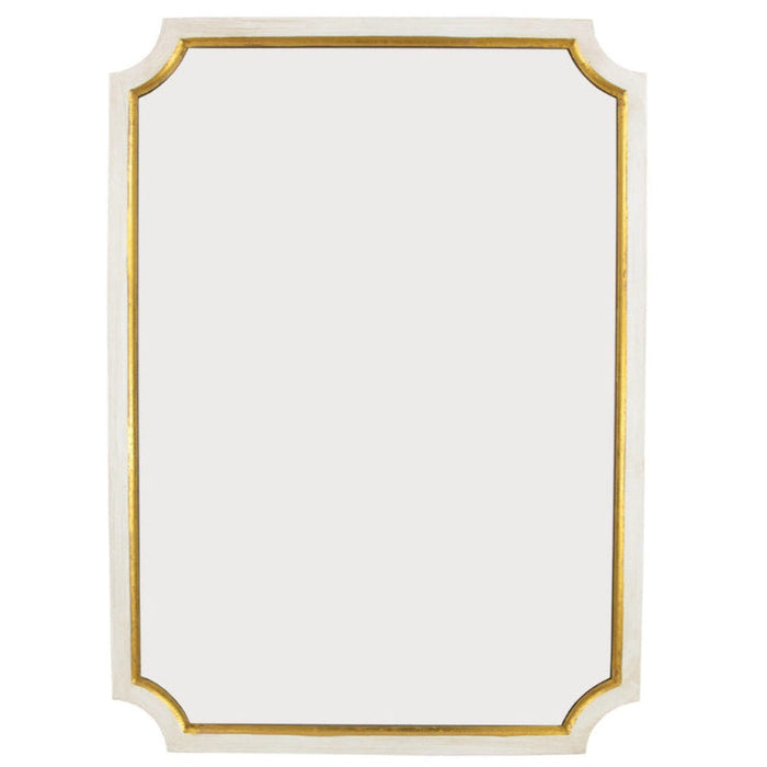 Scalloped White & Gold Mirror