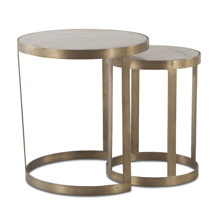 White Marble Nesting Accent Tables