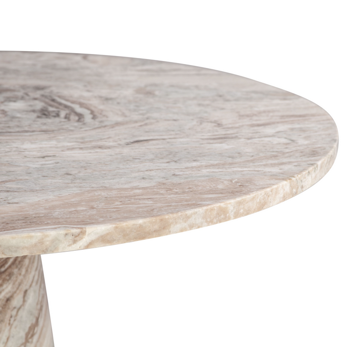 Contemporary Round Brown Marble Dining Table