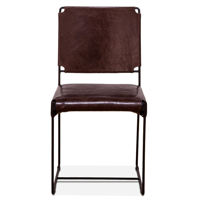 Modern Chocolate Leather Dining Chair