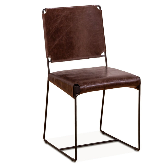 Modern Chocolate Leather Dining Chair