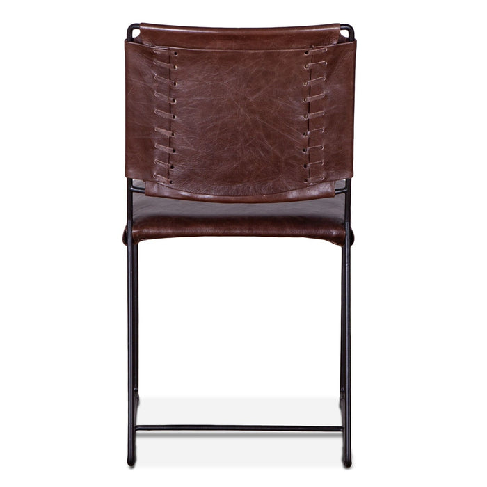 Modern Chocolate Leather Dining Chair