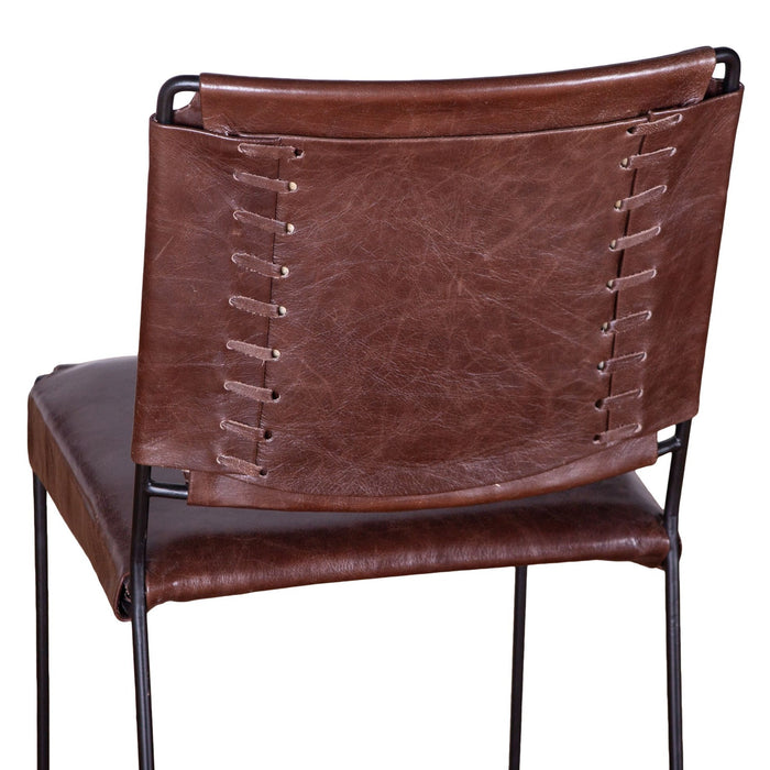 Modern Chocolate Leather Dining Chair