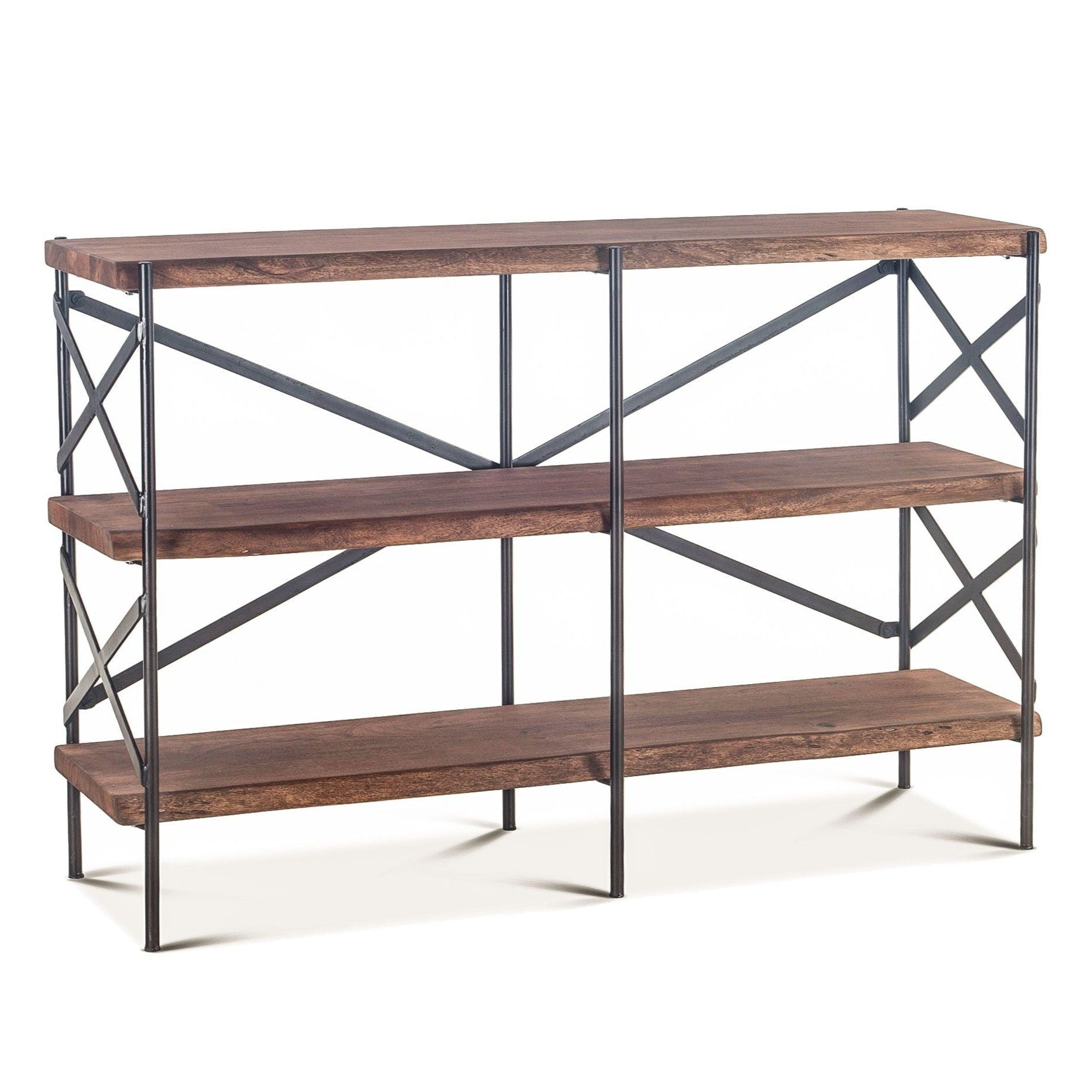 Raw Walnut Wide Bookshelf