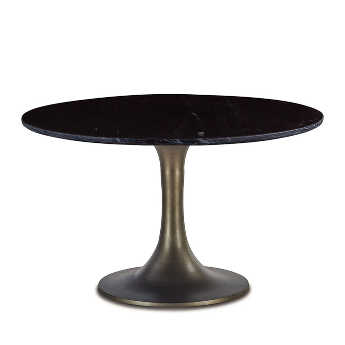 Mid-Century Black Bronze Round Dining Table