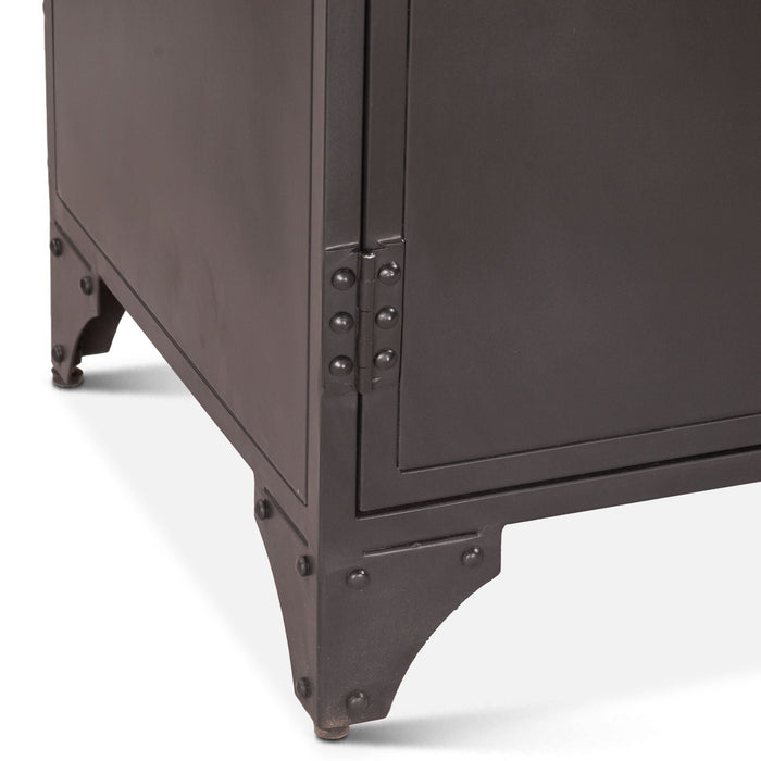 Iron and Glass Matte Black Cabinet