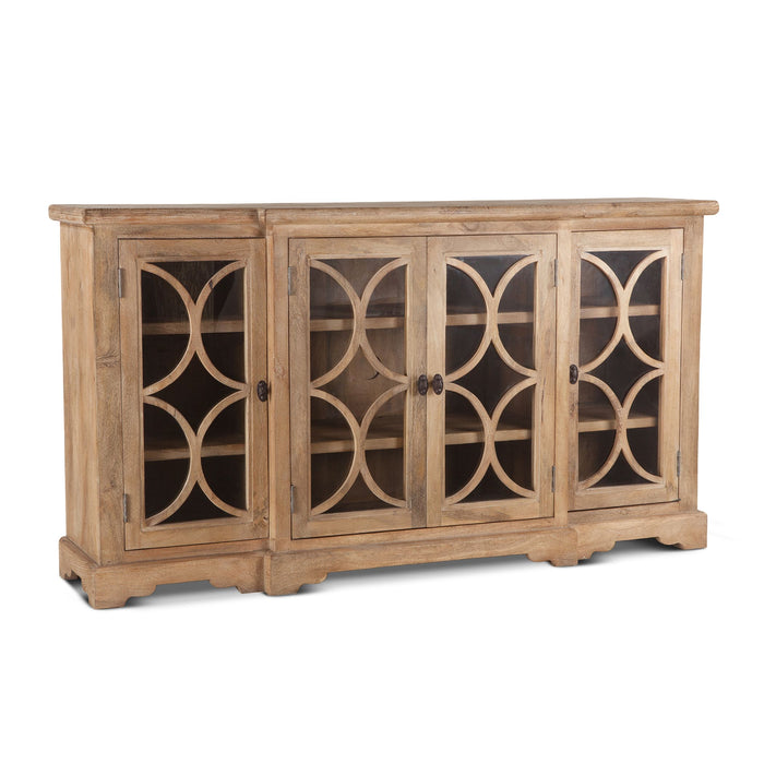 Antique Oak Glass Sideboard