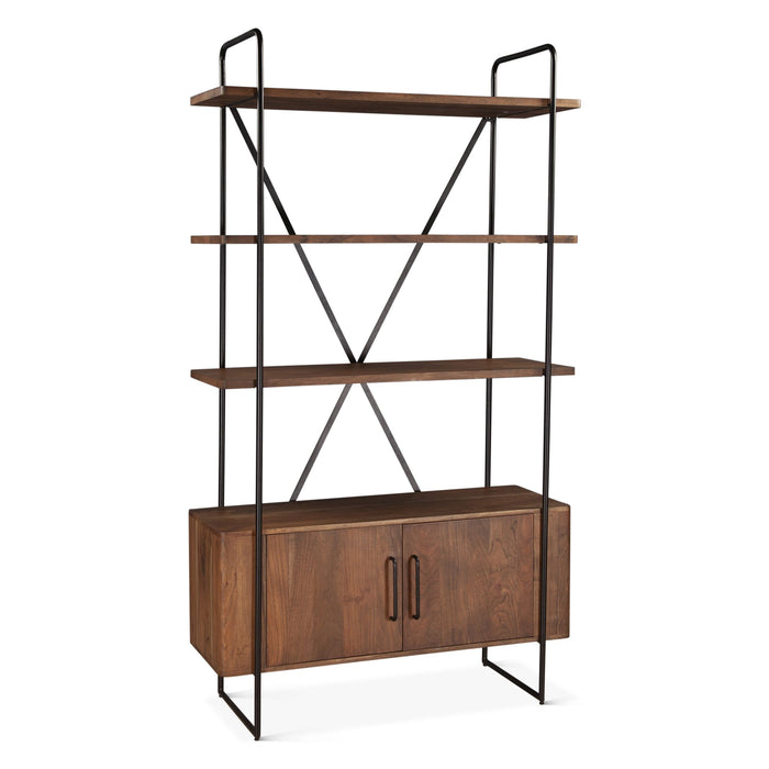 Industrial Wooden and Wire Frame Bookshelf