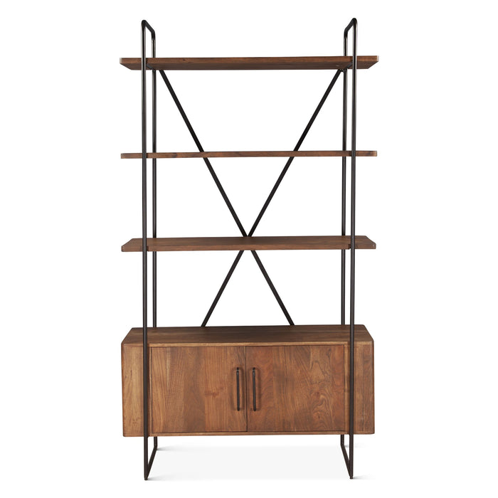 Industrial Wooden and Wire Frame Bookshelf