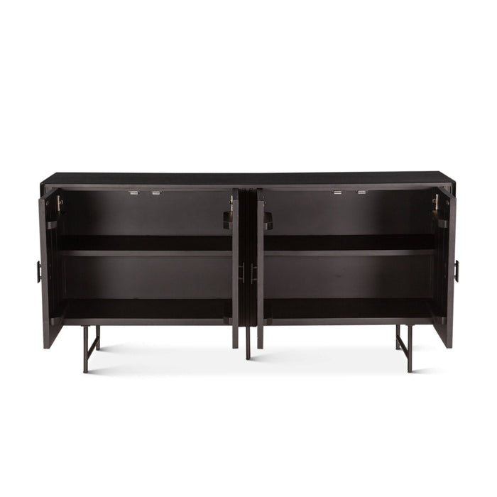 Mid-Century Modern Matte Black Sideboard