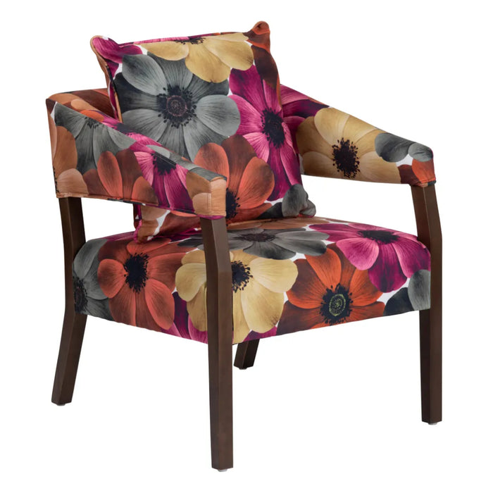 Eclectic Modern Floral Accent Chair