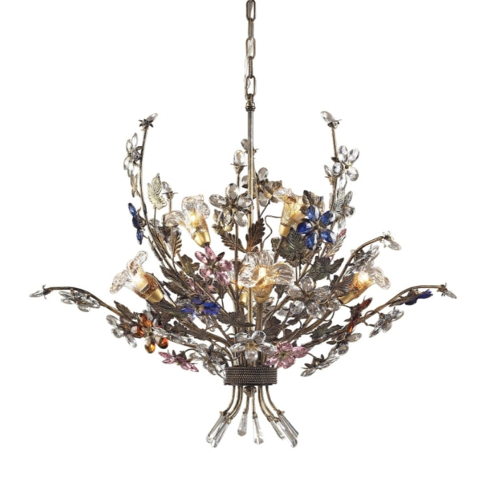 Floral Colorful Glass Chandelier