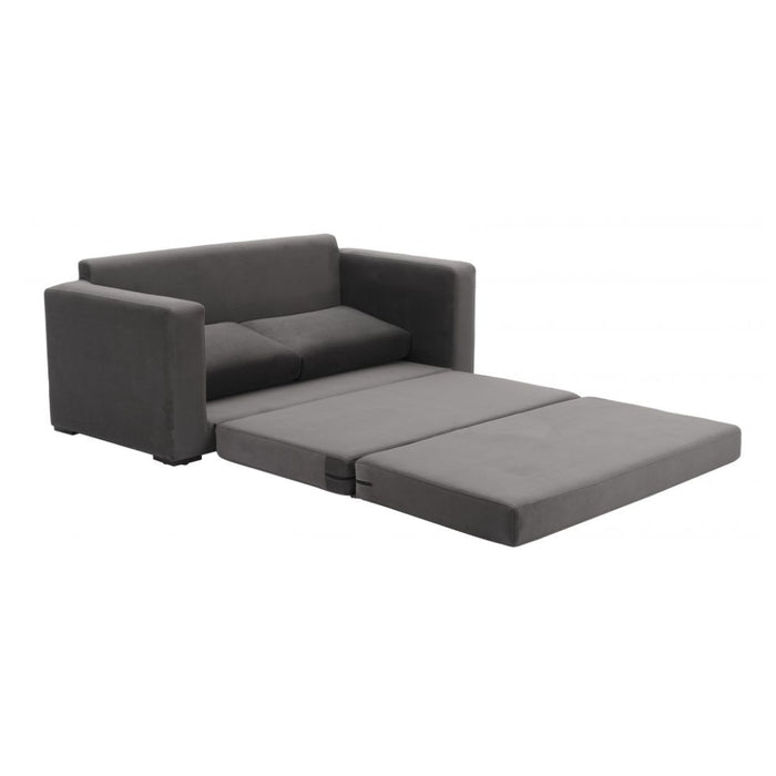 Fold-Out Gray Sofa