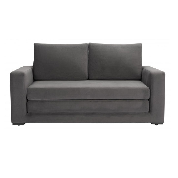 Fold-Out Gray Sofa