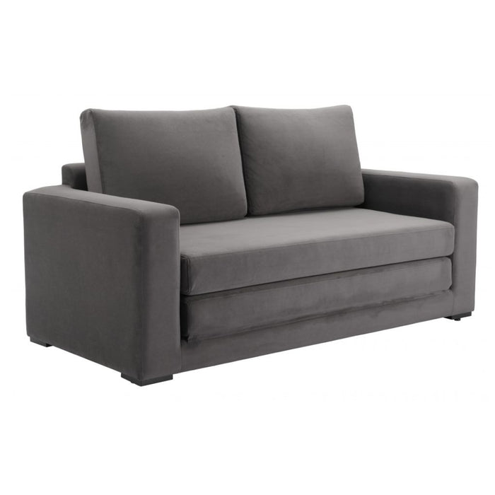 Fold-Out Gray Sofa