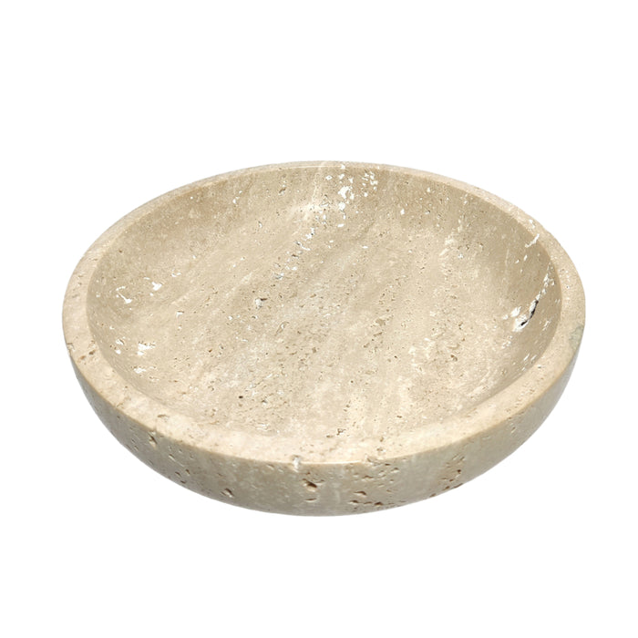 Beige Travertine Footed Bowl