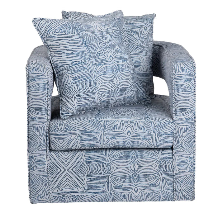 Modern Coastal Blue Accent Chair