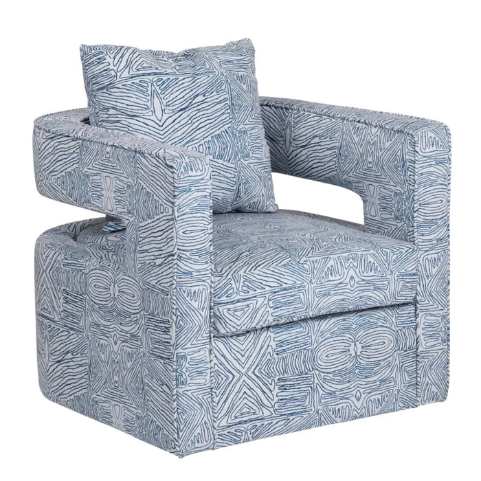 Modern Coastal Blue Accent Chair