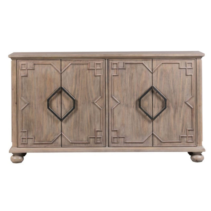 Geometric Pattern Wooden Sideboard