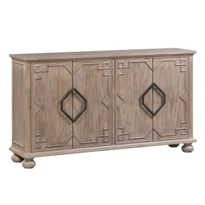 Geometric Pattern Wooden Sideboard