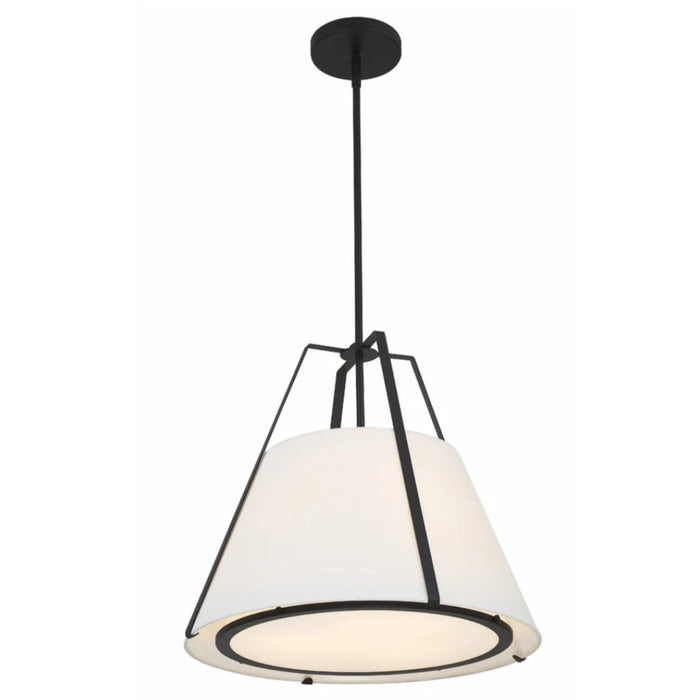 3-Light Double White Silk Shade Pendant