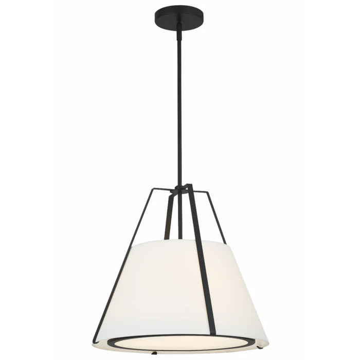 3-Light Double White Silk Shade Pendant