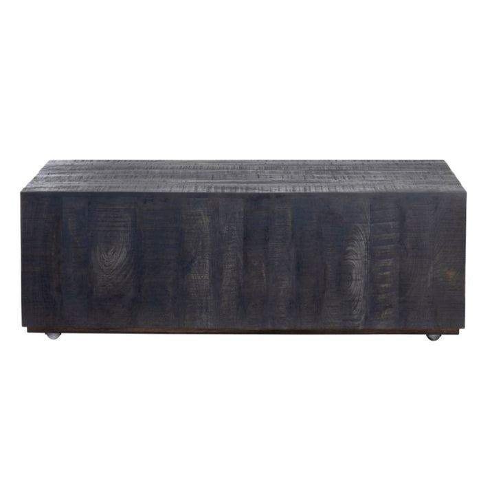 Rustic Dark Brown Cuboid Coffee Table