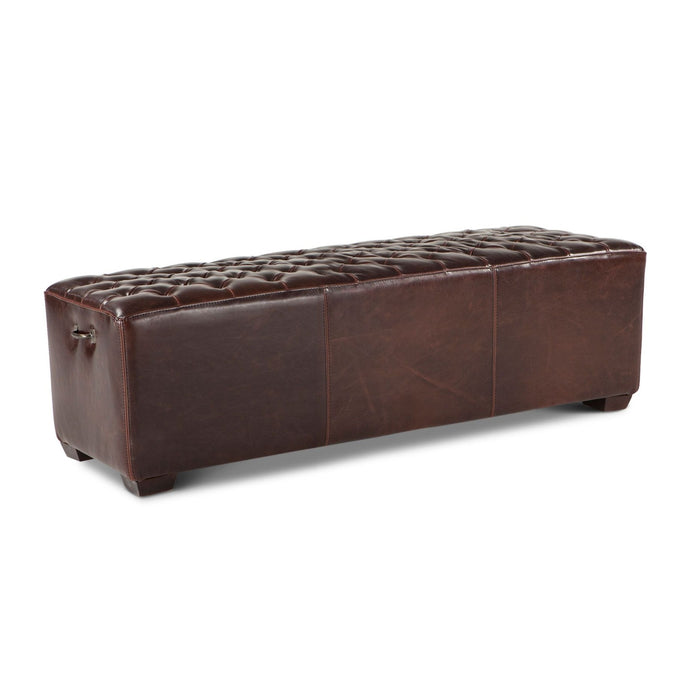 Modern Upholstered Brown Leather Bench