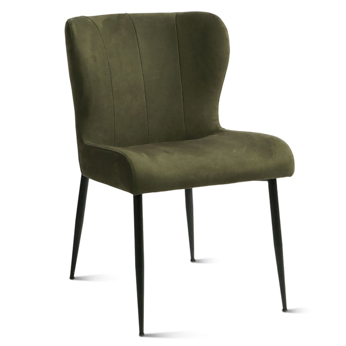 Chic Green Suede Dining Chair