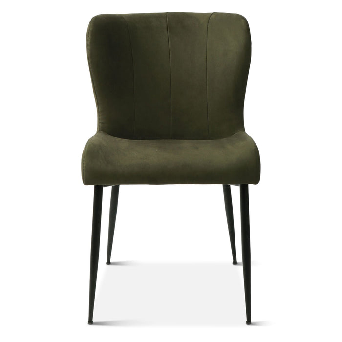 Chic Green Suede Dining Chair