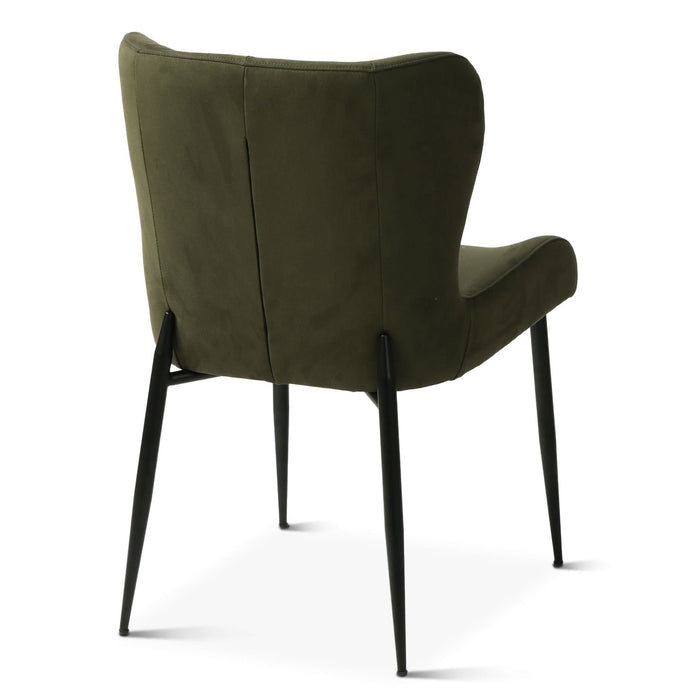 Chic Green Suede Dining Chair