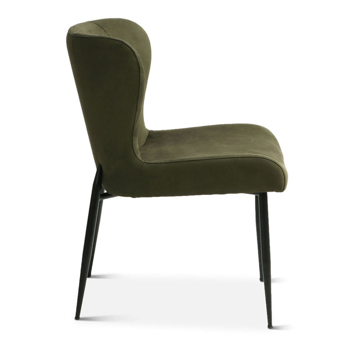 Chic Green Suede Dining Chair