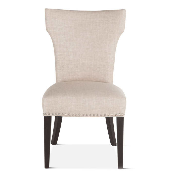 Upholstered Beige Curving Dining Chair